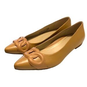 Vionic Arielle Pointed Toe Camel Napa Flat Sz 7.5